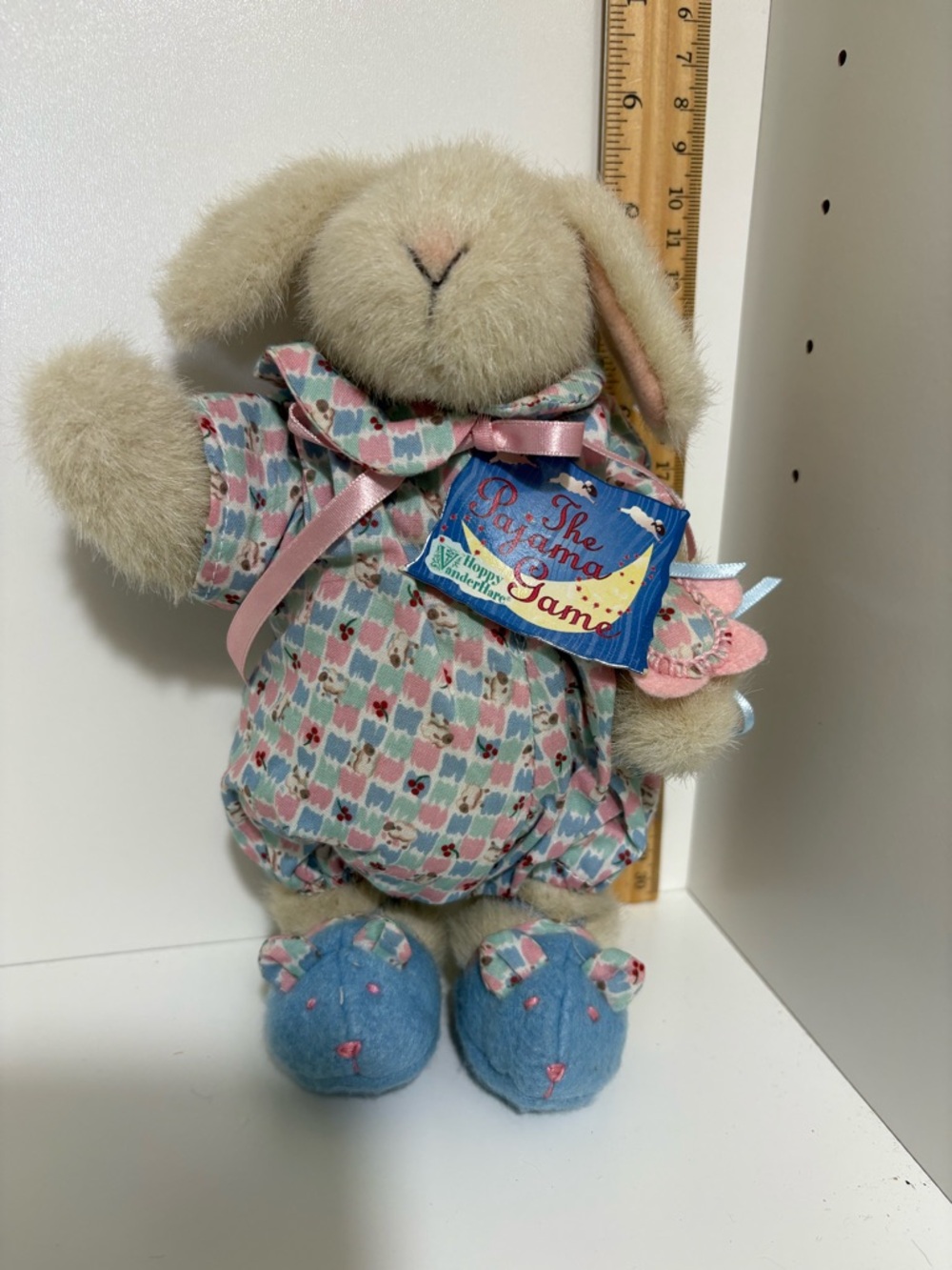 Vintage Hoppy VanderHare Bunny in Pink & Blue Pajamas - the Pajama Game